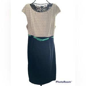 DressBarn navy and white eyelet dress. Beautiful dress for any occasion.